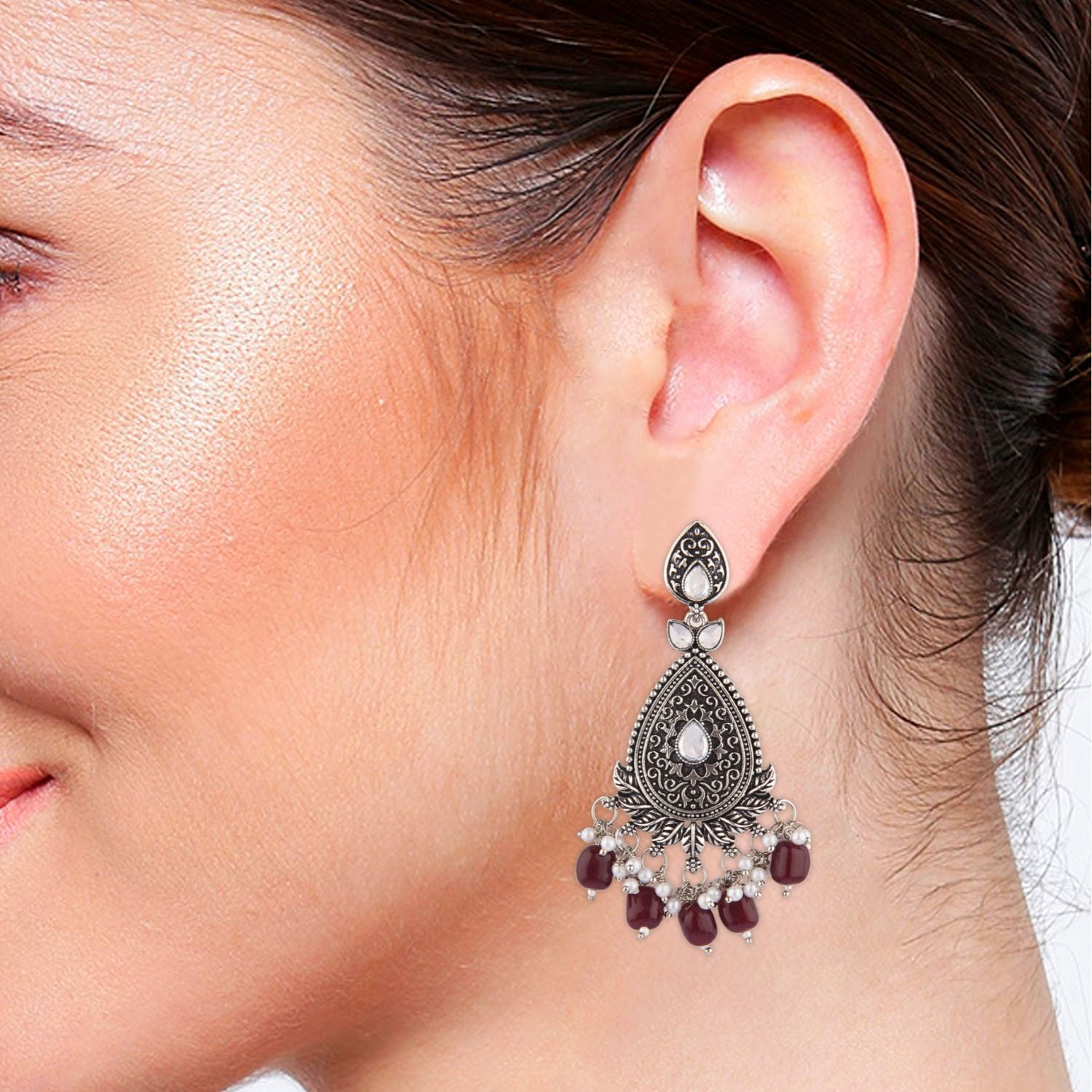 Buy Oxidized Silver Jhumka, Indian Oxidised Jewelry, German Silver Jewelry,  Handmade Jewelry, Antique Earring, Oxidized Earrings, Mirror Jhumka Online  in India … | Fancy jewellery designs, Oxidised jewellery, Indian jewellery  design earrings